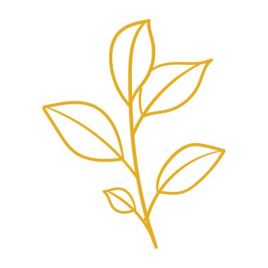 El çizimi altın yapraklar izole tasarım