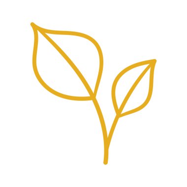 Beyaz arkaplanda el çizimi altın yapraklar izole edilmiş