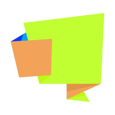 Origami satış pankartı etiketi boş tasarım şablonu