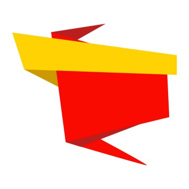 Origami satış pankartı etiketi boş tasarım şablonu