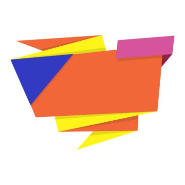 Origami satış pankartı etiketi boş tasarım şablonu