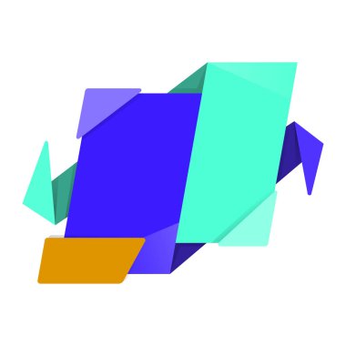 Origami satış pankartı etiketi boş tasarım şablonu