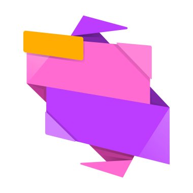 Origami satış pankartı etiketi boş tasarım şablonu