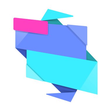 Origami satış pankartı etiketi boş tasarım şablonu