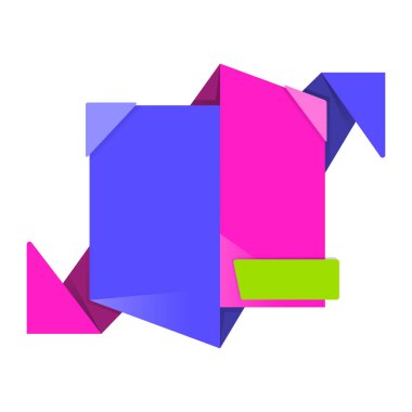 Origami satış pankartı etiketi boş tasarım şablonu