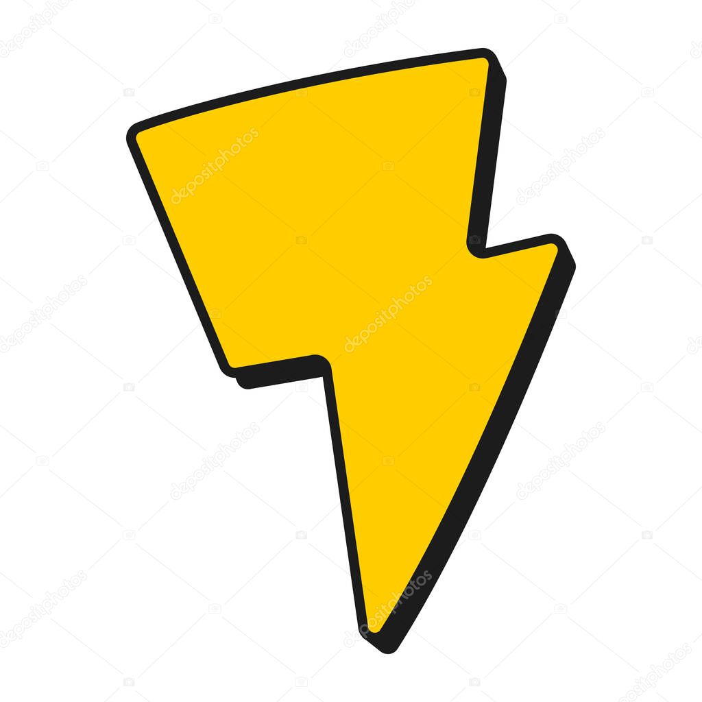 Thunderbolt Icon Illustration on white background