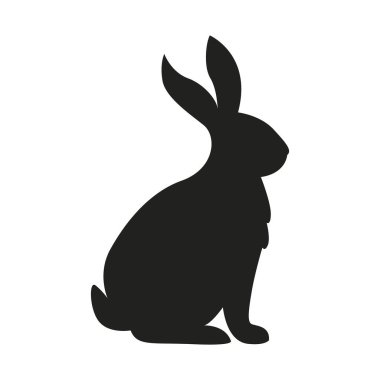 Beyaz arkaplanda Bunny Silhouette çizimi