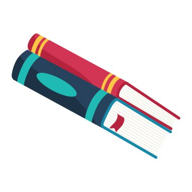 Gerçekçi kitaplar beyazı izole eder.