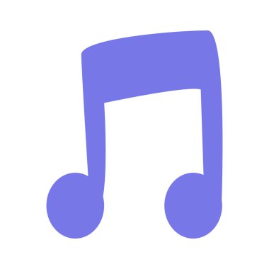 Beyazın Basit Müzik Notu Simgesi illüstrasyonu