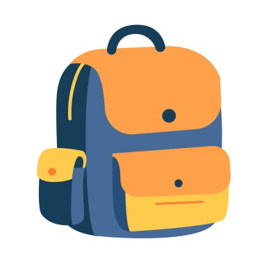 Şirin Çanta Okul Çizgi Filmi Simge İllüstrasyon Eğitim Nesne Simgesi İzole