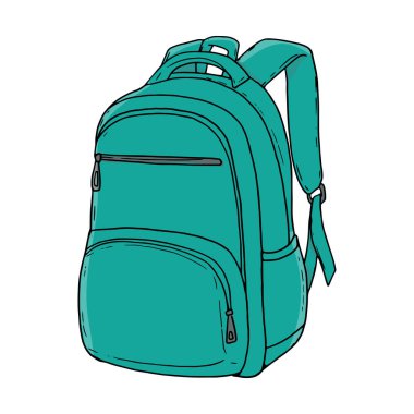 Şirin Çanta Okul Çizgi Filmi Simge İllüstrasyon Eğitim Nesne Simgesi Ayrı Düz Düz