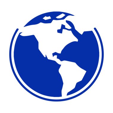 Beyaz arkaplanda Dünya küresi çizimi