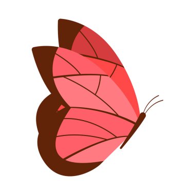 Flat butterflies flying illustration on white background clipart