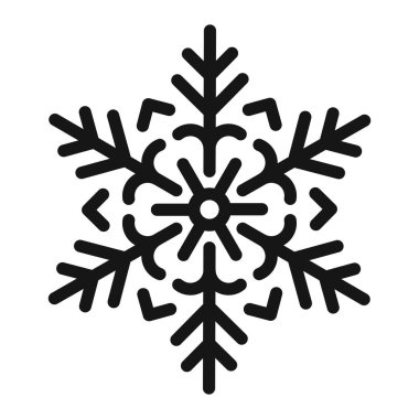 Beyaz arkaplanda kar tanesi silueti çizimi