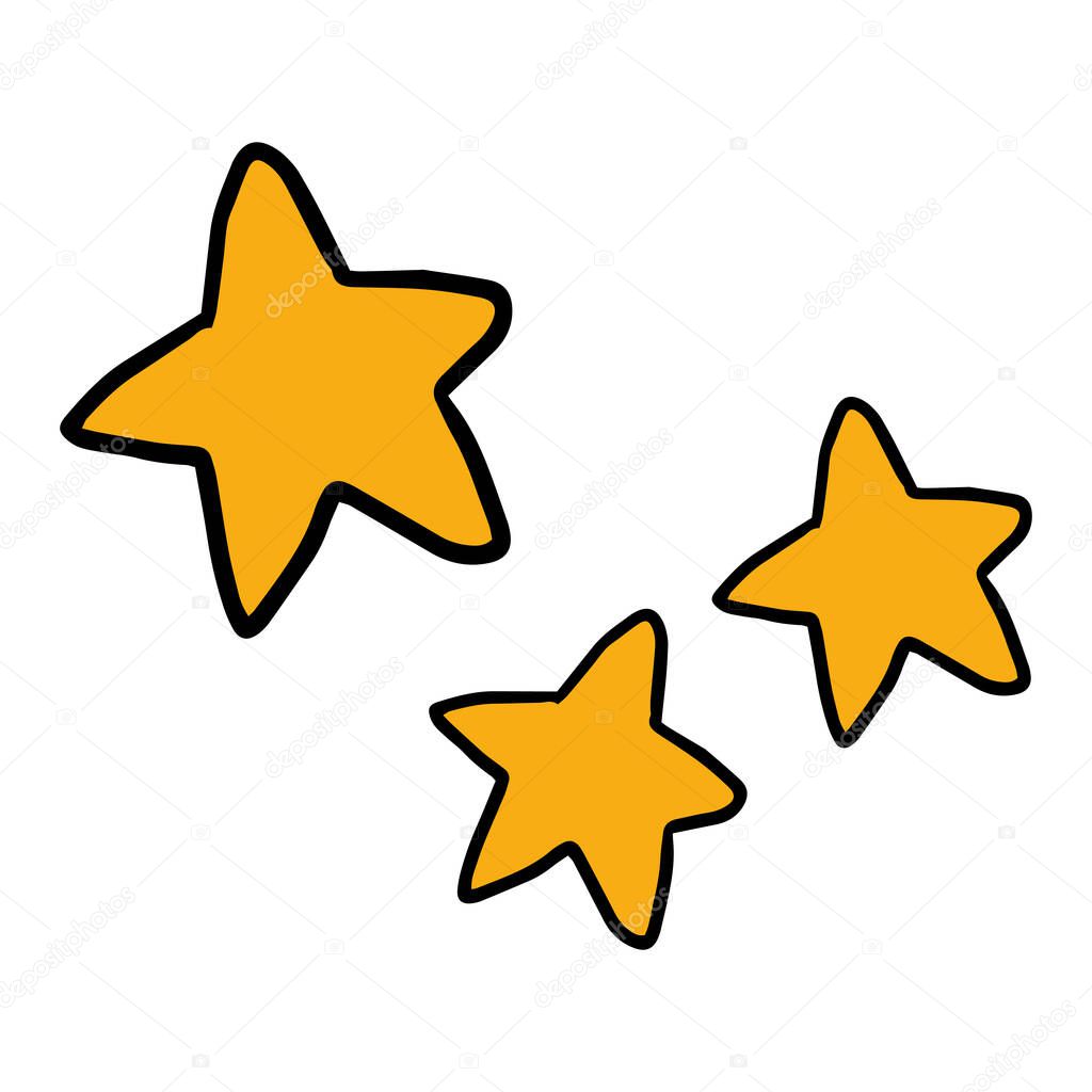 Doodle drawn stars collection decoration elements