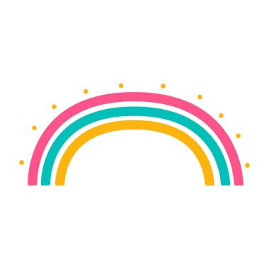 Beyaz arkaplanda renkli gökkuşağı sembolü