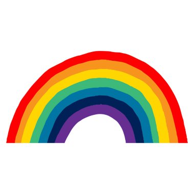 Beyaz arkaplanda renkli gökkuşağı sembolü