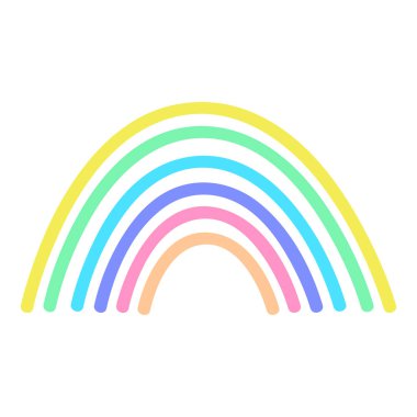 Renkli gökkuşağı Şirin sembol çizimi