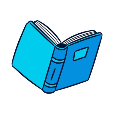 Beyaz arka plan üzerine el çizimi düz eğitim illüstrasyon kitabı