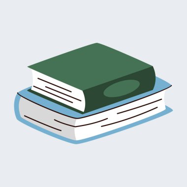 Beyaz üzerine elle çizilmiş düz eğitim illüstrasyon kitabı