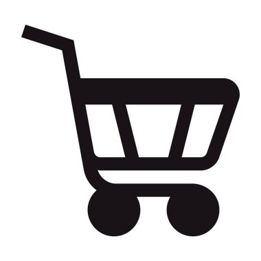 Beyaz arka planda alışveriş yapan kedi silueti çizimi