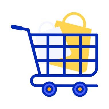 El yapımı alışveriş arabası izole edilmiş.