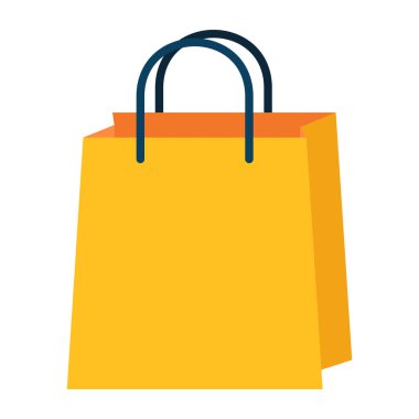 Kağıt alışveriş torbası, sapları beyaz üzerinde ayakta duran illüstrasyon.