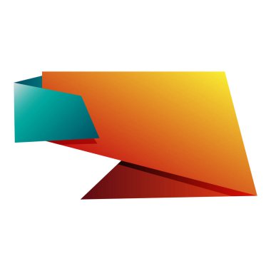 Renkli soyut satış afişi. Renkli origami satış pankartı