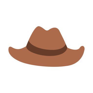 Beyaz üzerine el çizimi kovboy şapkası çizimi