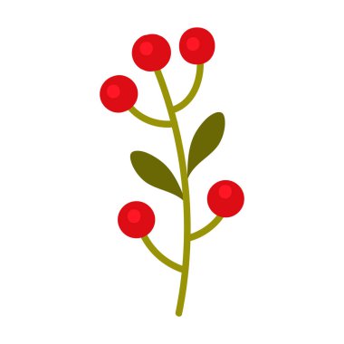 Düz stil izole edilmiş Noel meyveleri ikonu