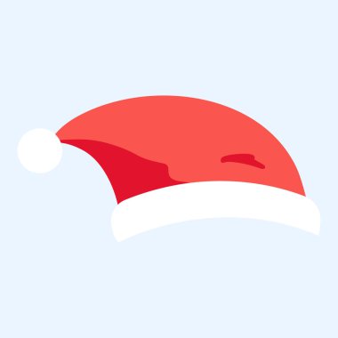 Noel Baba şapkası mavi arkaplanda izole edilmiş.