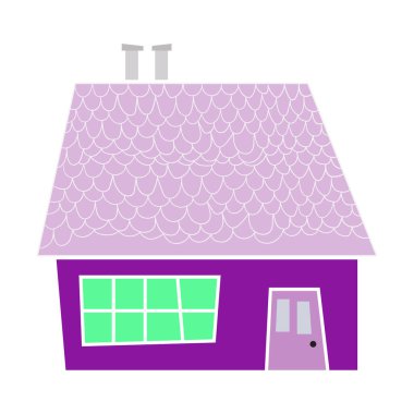 Beyaz arka planda el çizimi evler düz tasarım çizimi