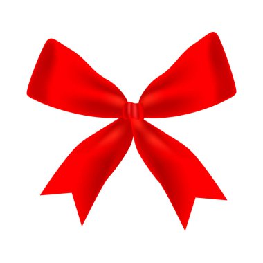 Beyaz arkaplanda izole edilmiş kurdele yayı klibi çizimi