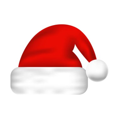 Noel Baba şapkası beyaz arka planda izole edilmiş.