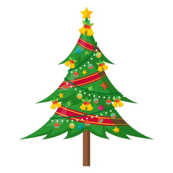 Beyaz bir arkaplanda el çizimi Noel ağacı çizimi