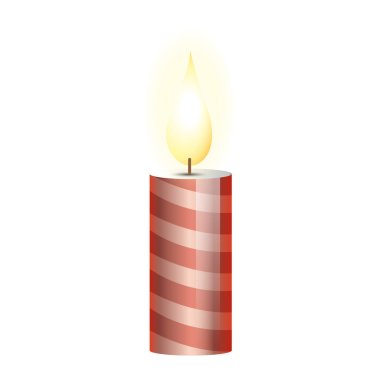 Beyaz üzerine Noel mumu illüstrasyonu