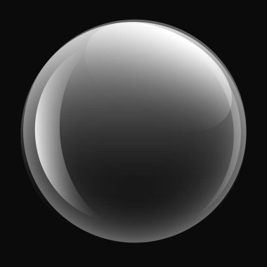 Beyaz şeffaf cam küre cam veya top, parlak kabarcıklı