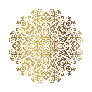 Beyaz arkaplanda dekoratif mandala tasarımı