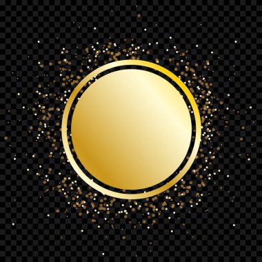 Altın ışıl ışıl yuvarlak çerçeve