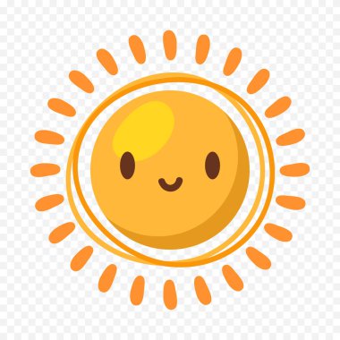 Beyaz arkaplanda el çizimi sevimli güneş çizimi