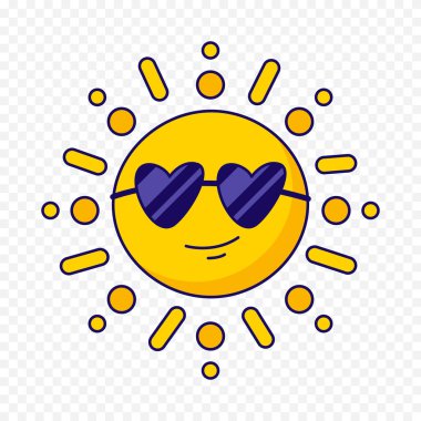 Beyaz arkaplanda el çizimi sevimli güneş çizimi