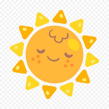 Beyaz arkaplanda el çizimi sevimli güneş çizimi