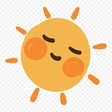 Beyaz arkaplanda el çizimi sevimli güneş çizimi