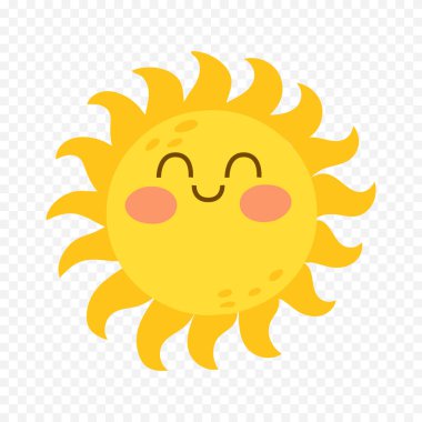 Beyaz arkaplanda el çizimi sevimli güneş çizimi