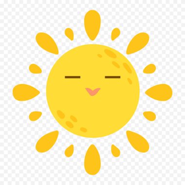 Beyaz arkaplanda el çizimi sevimli güneş çizimi