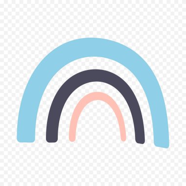 El çizimi gökkuşağı elementi. Boho gökkuşağı eli çizimi