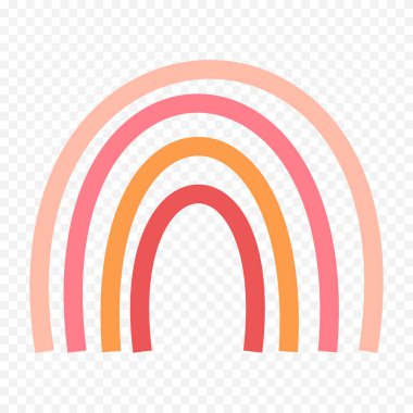 El çizimi gökkuşağı elementi. Boho gökkuşağı eli çizimi