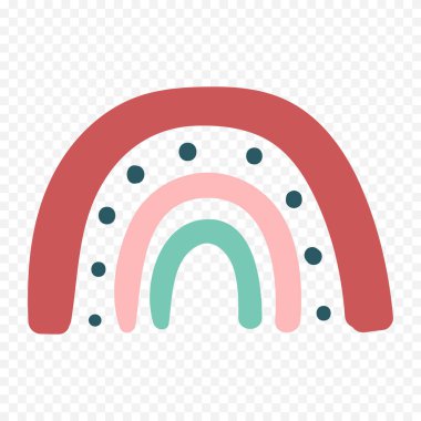 El çizimi gökkuşağı elementi. Boho gökkuşağı eli çizimi