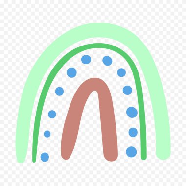 El çizimi gökkuşağı elementi. Boho gökkuşağı eli çizimi