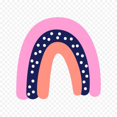 El çizimi gökkuşağı elementi. Boho gökkuşağı eli çizimi